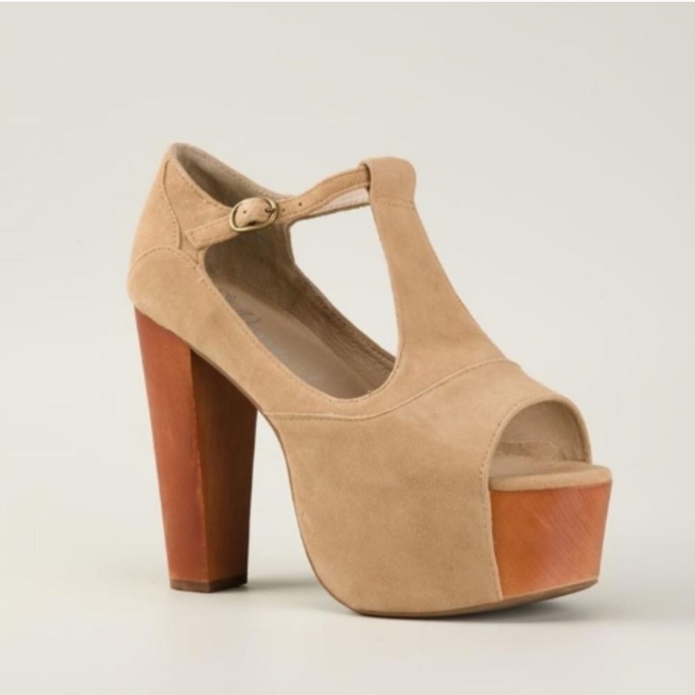 JEFFREY CAMPBELL foxy wood chunky wooden Lolita 9
